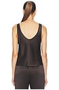 view 3 of 4 Silk Satin U Tank in Olive Bronze