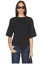 view 1 of 5 Supima Structured Jersey Assymetrical Tee in Black
