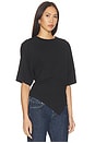 view 2 of 5 Supima Structured Jersey Assymetrical Tee in Black