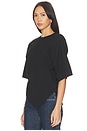 view 3 of 5 Supima Structured Jersey Assymetrical Tee in Black
