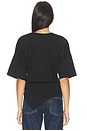 view 4 of 5 Supima Structured Jersey Assymetrical Tee in Black