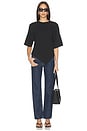 view 5 of 5 Supima Structured Jersey Assymetrical Tee in Black