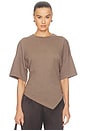 view 1 of 4 Supima Structured Jersey Assymetrical Tee in Walnut