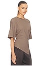 view 2 of 4 Supima Structured Jersey Assymetrical Tee in Walnut