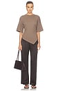 view 4 of 4 Supima Structured Jersey Assymetrical Tee in Walnut