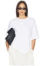 view 1 of 5 Supima Structured Jersey Assymetrical Tee in White