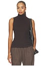 view 1 of 4 Cashmere Jersey Shell Top in Dark Brown