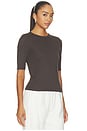 view 2 of 4 Supima Cotton New Classic Half Sleeve Tee in Espresso