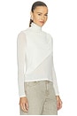view 2 of 5 Sheer Cashmere Jersey Bandana Turtleneck Top in Off White