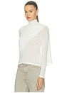 view 4 of 5 Sheer Cashmere Jersey Bandana Turtleneck Top in Off White