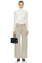 view 6 of 5 Sheer Cashmere Jersey Bandana Turtleneck Top in Off White