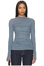 view 1 of 4 Cashmere Jersey Twist Top in Steel Blue