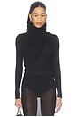 view 1 of 5 Sheer Cashmere Jersey Bandana Turtleneck in Black