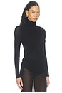 view 2 of 5 Sheer Cashmere Jersey Bandana Turtleneck in Black