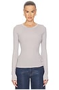 view 1 of 4 Vsilk Rib Essential Crew in Light Grey