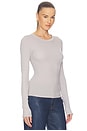 view 2 of 4 Vsilk Rib Essential Crew in Light Grey