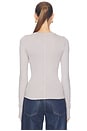 view 4 of 4 Vsilk Rib Essential Crew in Light Grey