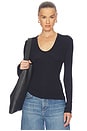 view 1 of 4 Silk Rib Essential U Tee in Ink