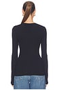 view 4 of 4 Silk Rib Essential U Tee in Ink