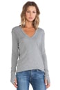 view 1 of 5 Cashmere Jersey Loose V Neck Top in Smoke