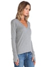 view 2 of 5 Cashmere Jersey Loose V Neck Top in Smoke