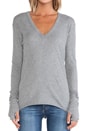 view 4 of 5 Cashmere Jersey Loose V Neck Top in Smoke