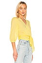 view 2 of 4 Puff Sleeve Wrap Top in Lemongrass