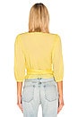 view 4 of 4 Puff Sleeve Wrap Top in Lemongrass