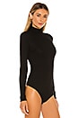 view 3 of 5 Rib Long Sleeve Turtleneck Bodysuit in Black
