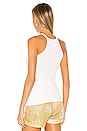 view 3 of 4 Recycled Rib Reverse Racer Tank in White