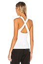 view 3 of 5 Military Cotton Rib Cropped Cross Back Tank in White