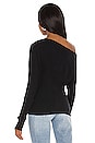 view 3 of 4 Cashmere Cuffed Off Shoulder Long Sleeve Top in Black