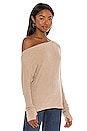 view 2 of 4 Cashmere Cuffed Off Shoulder Long Sleeve Top in Khaki