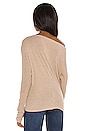 view 3 of 4 Cashmere Cuffed Off Shoulder Long Sleeve Top in Khaki