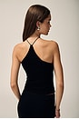 view 4 of 7 Silk Rib Halter Tank in Black