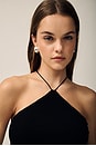 view 5 of 7 Silk Rib Halter Tank in Black