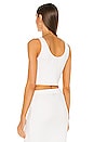 view 3 of 4 Rib Sweater Knit Cropped Scoop Tank in White