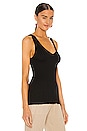 view 2 of 4 Military Rib U Neck Tank in Black