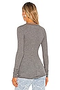 view 3 of 4 Fitted Long Sleeve V-Neck Top in Graphite Heather