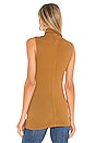 view 3 of 4 Silk Cashmere Rib Sleeveless Turtleneck in Camel
