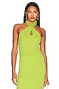 view 1 of 4 Puckered Knit Twist Halter in Lime