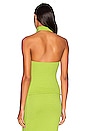 view 3 of 4 Puckered Knit Twist Halter in Lime