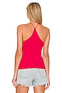 view 3 of 4 Knit Halter Tank in Fuschia
