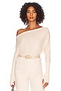 view 1 of 4 Cashmere Cuffed Off Shoulder Long Sleeve Top in Natural