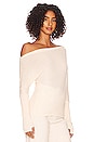 view 2 of 4 Cashmere Cuffed Off Shoulder Long Sleeve Top in Natural
