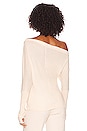 view 3 of 4 Cashmere Cuffed Off Shoulder Long Sleeve Top in Natural