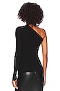 view 3 of 4 Silk Knit Angled One Shoulder Top in Black