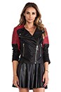 view 2 of 7 CHAQUETA CUERO LARKE BIS in Black & Red