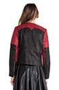 view 4 of 7 CHAQUETA CUERO LARKE BIS in Black & Red