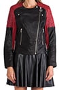 view 5 of 7 CHAQUETA CUERO LARKE BIS in Black & Red